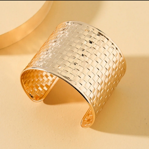 Cuff Bracelet Braided Style Alloy Gold Tone - Picture 5 of 9